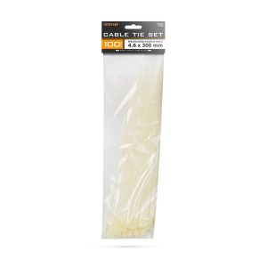 100x Kabelbinders Transparant 300 X 4,6 Mm – Nylon 66 Zelfsluitende Cable Ties – Sterke Tie Wraps Voor Kabelbundeling En Montage – Transparante Kabelbandjes Voor Installatie En Elektronica – 100 Stuks Per Verpakking [05420]