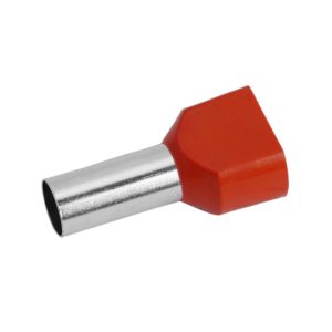 100x Geïsoleerde Dubbele Adereindhuls 2×10 Mm² Rood – Cord End Terminal Voor Dubbele Bedrading – Draad Eindhuls Met Rode Isolatie – Aderhuls Voor Zware Elektrische Installaties En Schakelkasten – Verkoopeenheid 100 Stuks [05727]