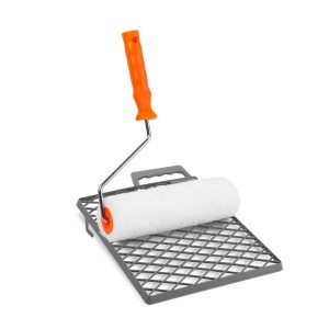 Verfroller Set 240 mm – Microfiber Verfroller Met Beugel En Verfrooster – Voor Muren, Hout, Latex- En Dispersieverf [11174B]