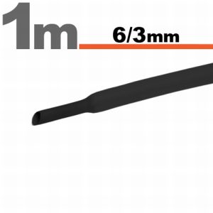 10× 1 Meter Krimpkous Zwart 6 / 3 mm – 10 Stukken Van 1 Meter – Warmtekrimpbuis Voor Isolatie En Kabelbescherming – Geschikt Voor Elektrische Installaties En Reparaties [11022F]