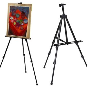 Schildersezel Aluminium 170 cm – Verstelbaar & Inklapbaar – Veldezel / Atelierezel / Studio Ezel – Presentatie & Display – Zwart