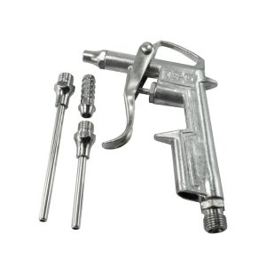 Luchtblaaspistool pneumatisch – met verwisselbare mondstukken (16/50/80 mm) – 1/4" aansluiting [55805D]