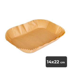 Airfryer Bakpapier – Rechthoek – 14 × 22 cm – Olievrij Bakken – Anti-aanbak – Hittebestendig tot 220 °C – Voor Airfryer, Oven & Magnetron – 50 Stuks per Verpakking – 1 Pak [BW1020E]
