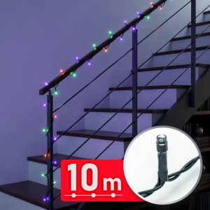 LED Lichtsnoer Kerstverlichting – 10 M Lichtketting Met 200 LEDs – Multicolor – 8 Lichtstanden Met Timer En Geheugenfunctie – Groen Snoer – Voor Binnen En Buiten – 220–240 V – 6 W [59767]