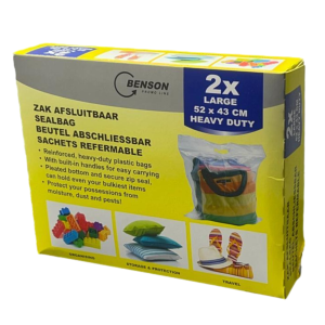 Aflsuitbare Huishoudzak 2 Stuks XL – 52x43x1cm | Opberger voor Spullen voor op Reis of tijdens de Verhuizing | Verhuis Opbergtool