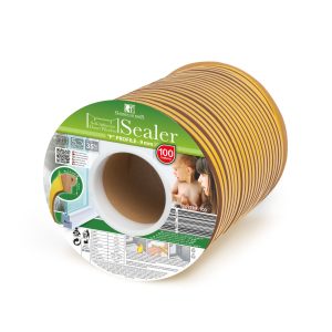 Zelfklevende Deur- En Raamafdichting Tochtstrip Op Rol – P-Profiel – Bruin – 100 Meter (2 × 50 m) – Voor Kieren Van 2–5,5 mm – EPDM Rubber – Isolerend, Weer- En UV-Bestendig – Voor Deur En Raam [11597BR-100]