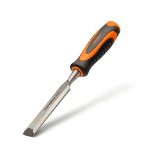 Houtbeitel Met Slagkap – Gehard Staal HRC 57–62 – Ergonomische Rubber Handgreep – Precisiebeitel Voor Houtbewerking, Uithakken En Vormgeven – Geschikt Voor Werkplaats En Hobbygebruik [10617C]