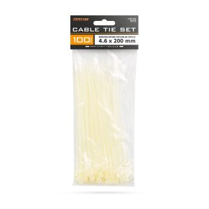 100x Kabelbinders Transparant 200 X 4,6 Mm – Nylon 66 Zelfsluitende Cable Ties – Sterke Tie Wraps Voor Kabelbundeling En Montage – Transparante Kabelbandjes Voor Installatie En Elektronica – 100 Stuks Per Verpakking [05418]
